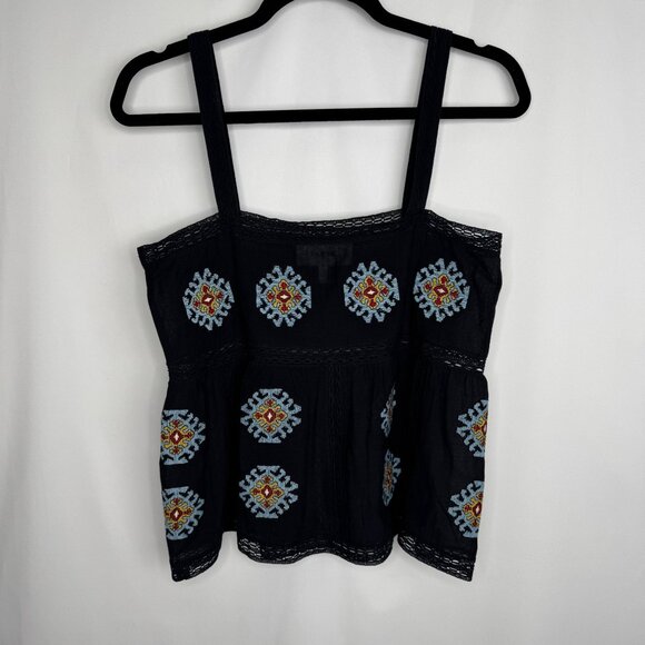 The Great.‎ The Roam Top with Folklore Embroidery Black Size 0 Cowgirl Boho - Picture 8 of 11
